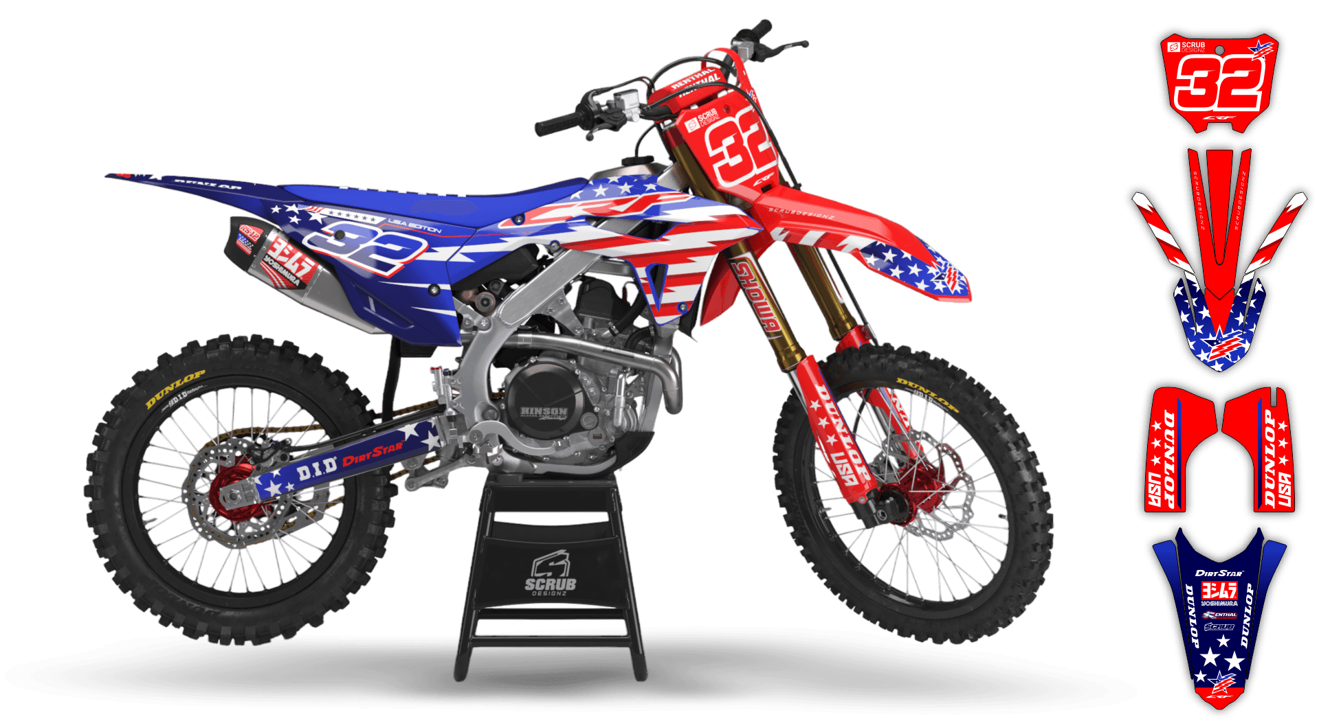 Graphics Kit - Honda - CRF 250R - 2014-2017 - Patriot 2 - ST