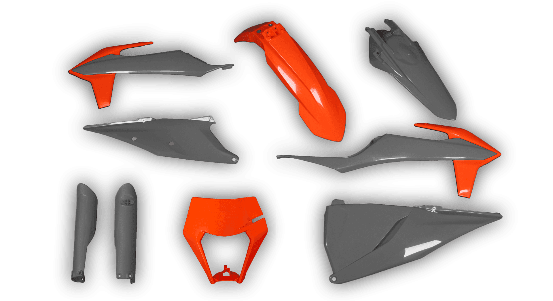 Plastics Kit - KTM - EXC EXC-F / XC-W XCF-W - 2020-2023 - Full Kit - Orange Grey