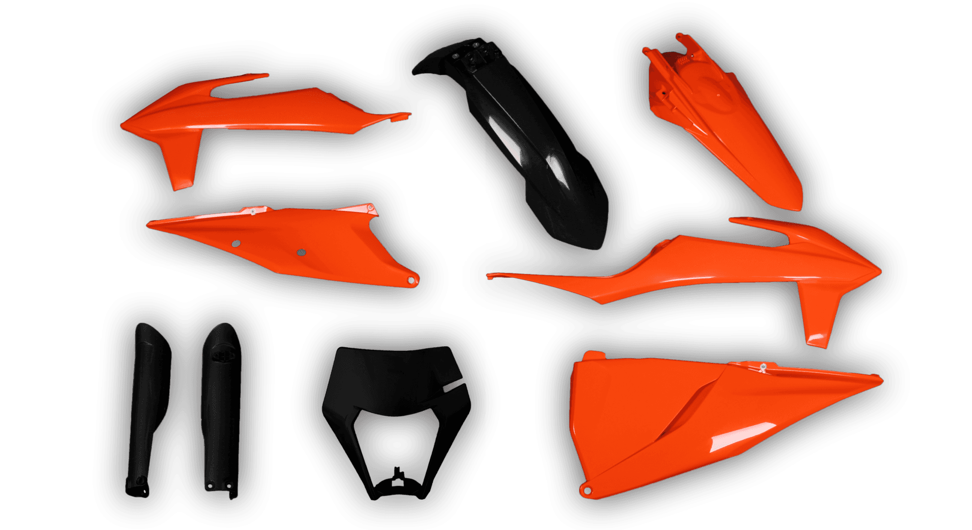 Plastics Kit - KTM - EXC EXC-F / XC-W XCF-W - 2020-2023 - Full Kit - Black Orange