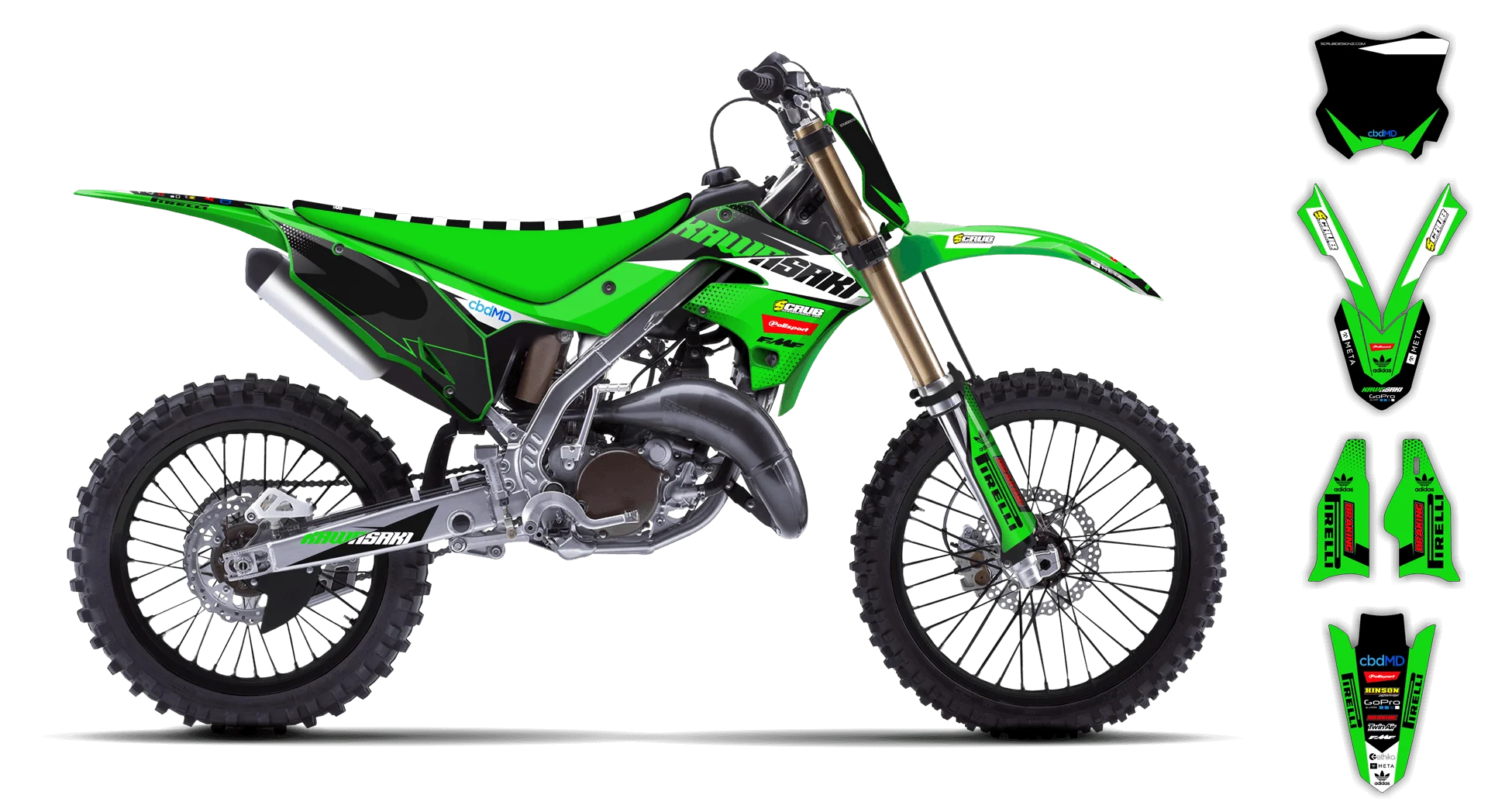 Graphics Kit - Kawasaki - KX 125-250 Restyle - 2003 - SE1051 - LE