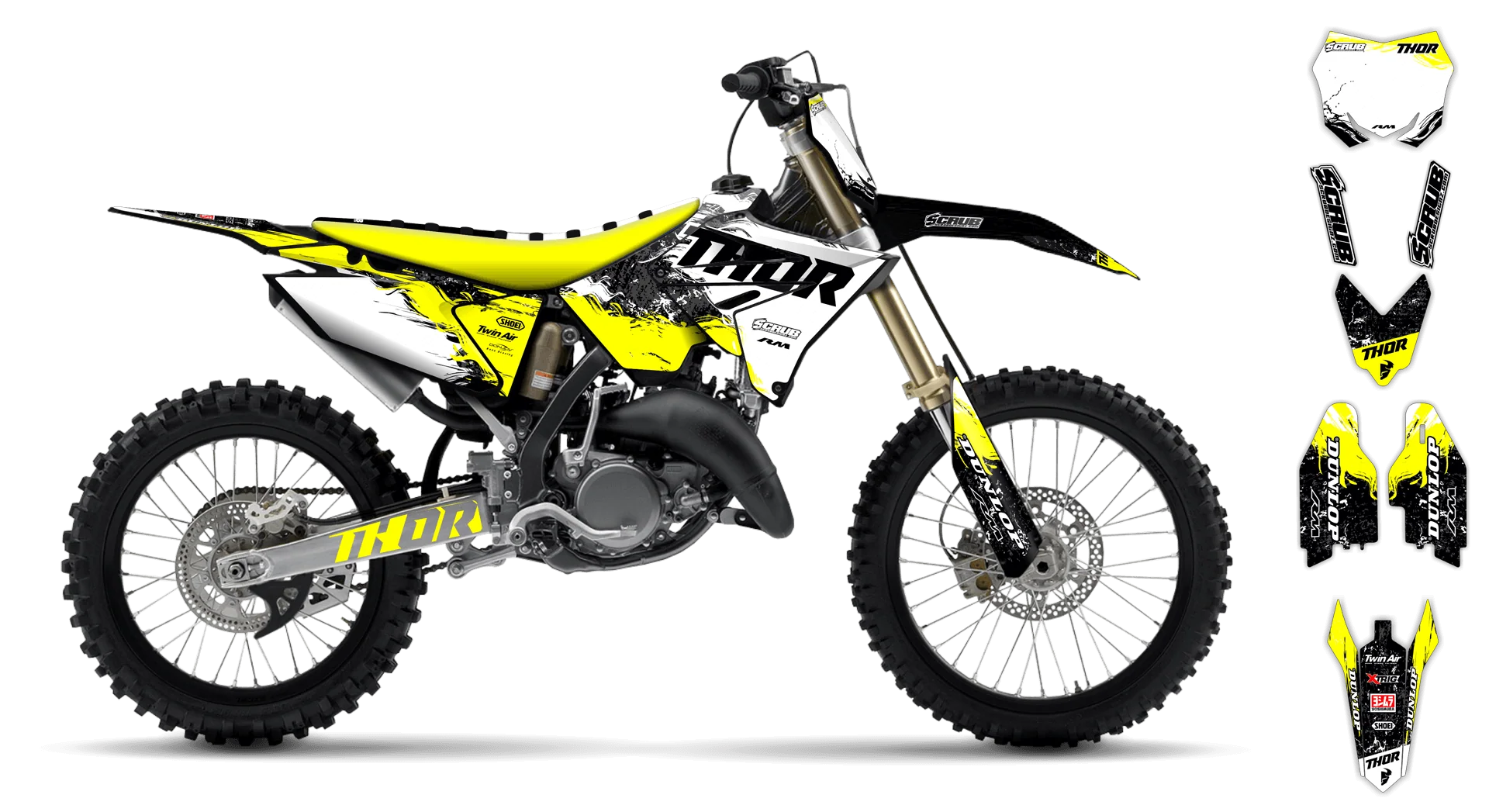 Graphics Kit - Suzuki - RM 125-250 Restyle - 2001-2003 - Sledge - LE