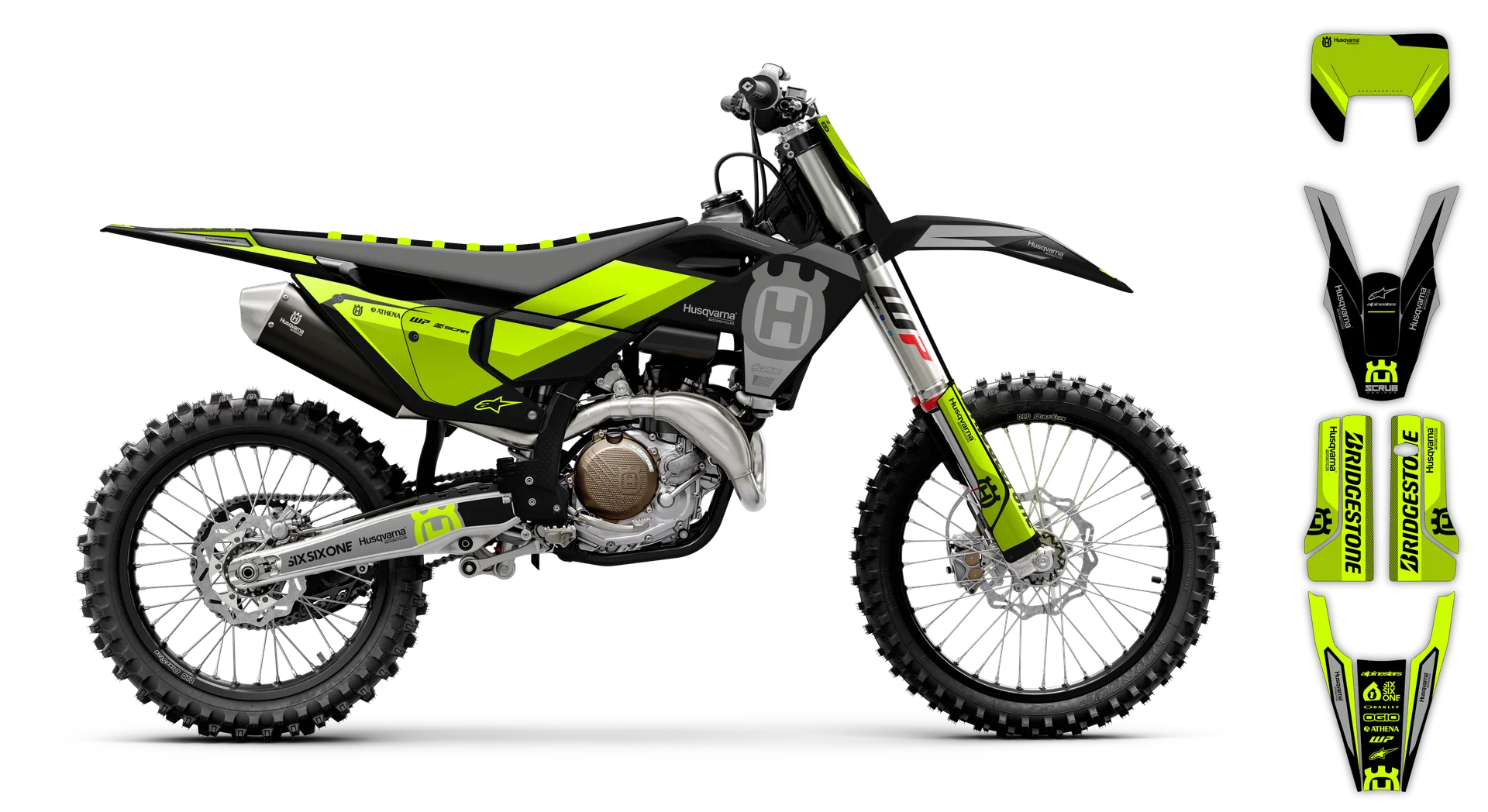 Graphics Kit - Husqvarna 14-> TE-FE Series - 2025 - Fluo H15 - LE