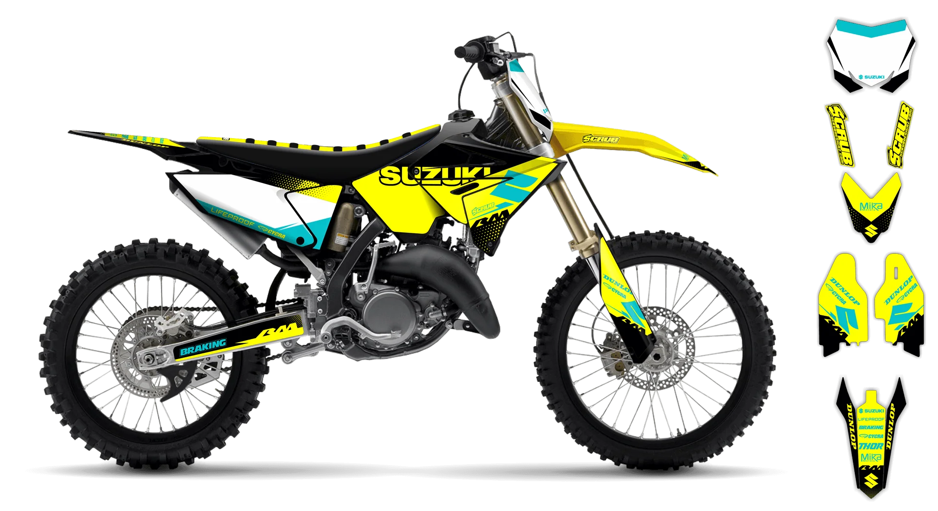 Graphics Kit - Suzuki - RM 125-250 Restyle - 2001-2003 - Comet - R2