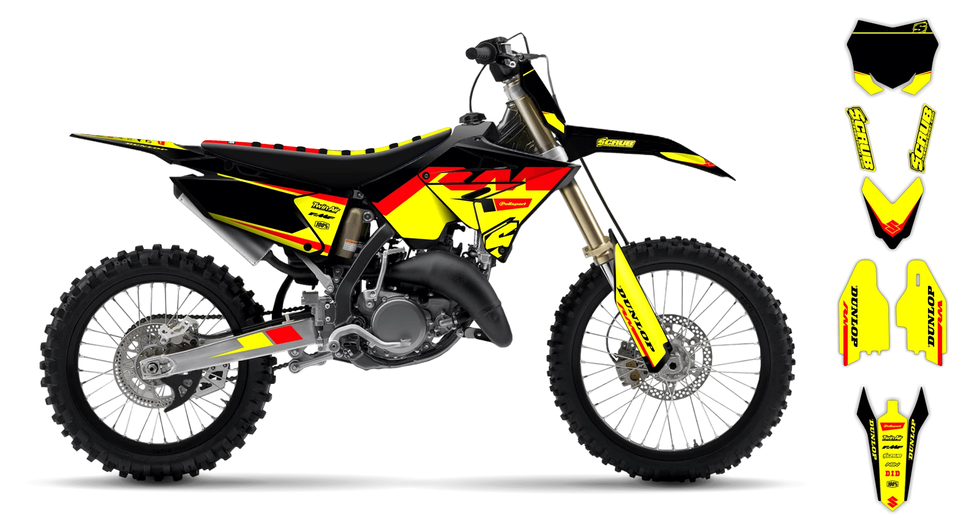 Graphics Kit - Suzuki - RM 125-250 Restyle - 2004-2008 - SE1032 - LE