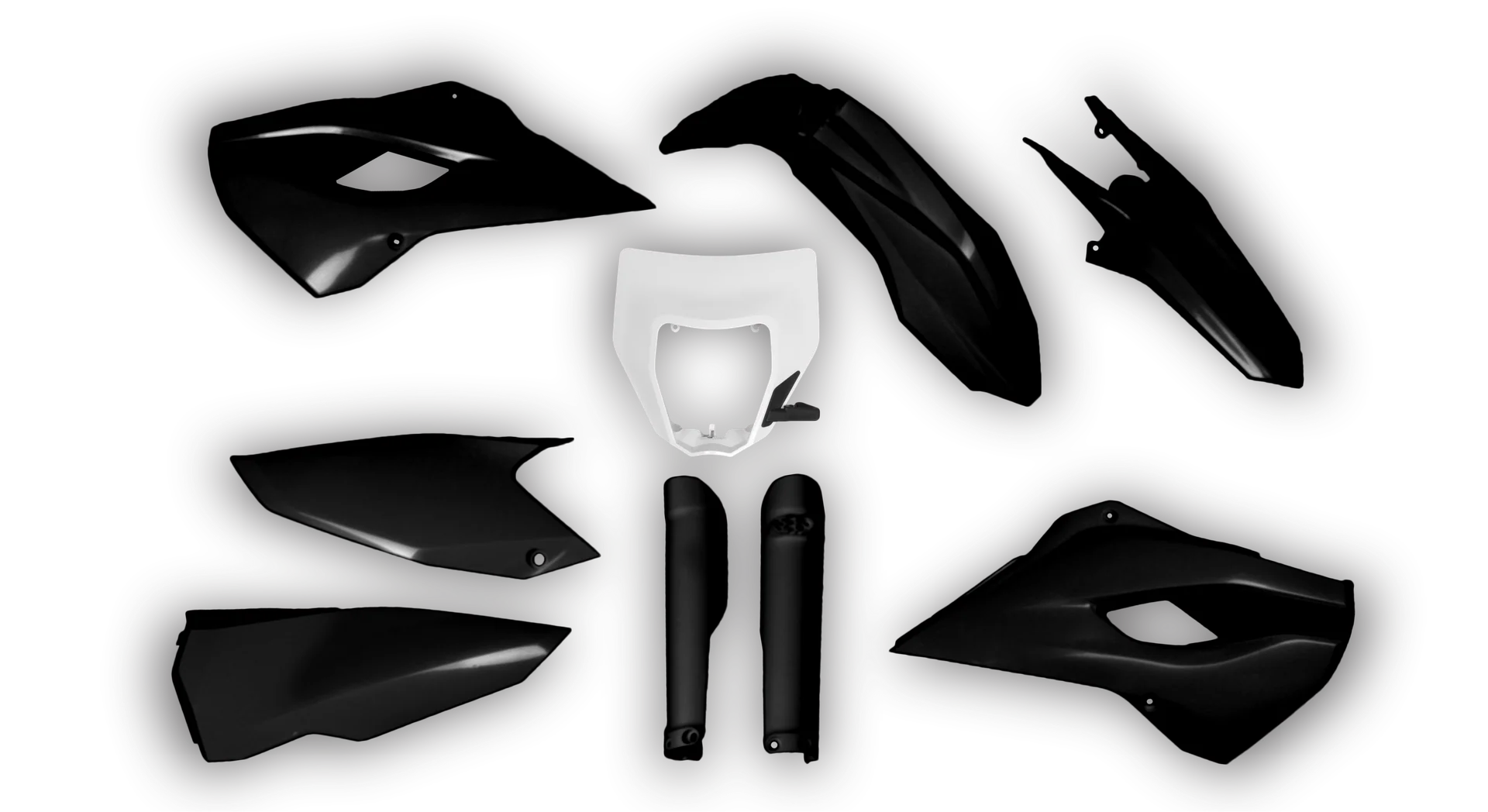 Plastics Kit - Husqvarna 14-> TE-FE Series - 2016 - Full Kit - Black inc Mask