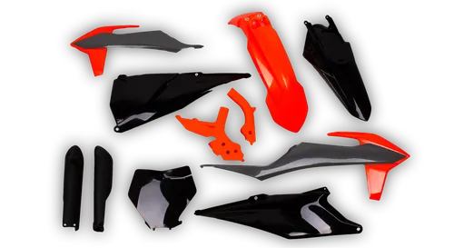 Plastics Kit - KTM - SX SX-F / XC XC-F - 2019-2022 - Full Kit - Black Fluo Orange