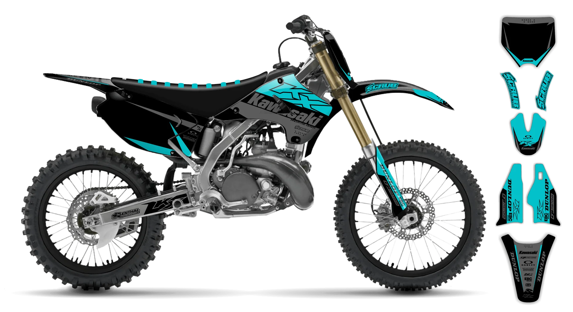 Graphics Kit - Kawasaki - KX 80 - 1991-1997 - Zuniper - R1