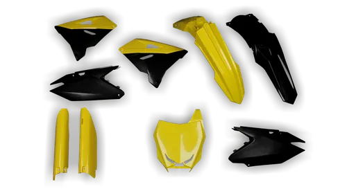 Plastics Kit - Suzuki - RM 125-250 Restyle - 2004-2008 - Full Kit - Yellow Black