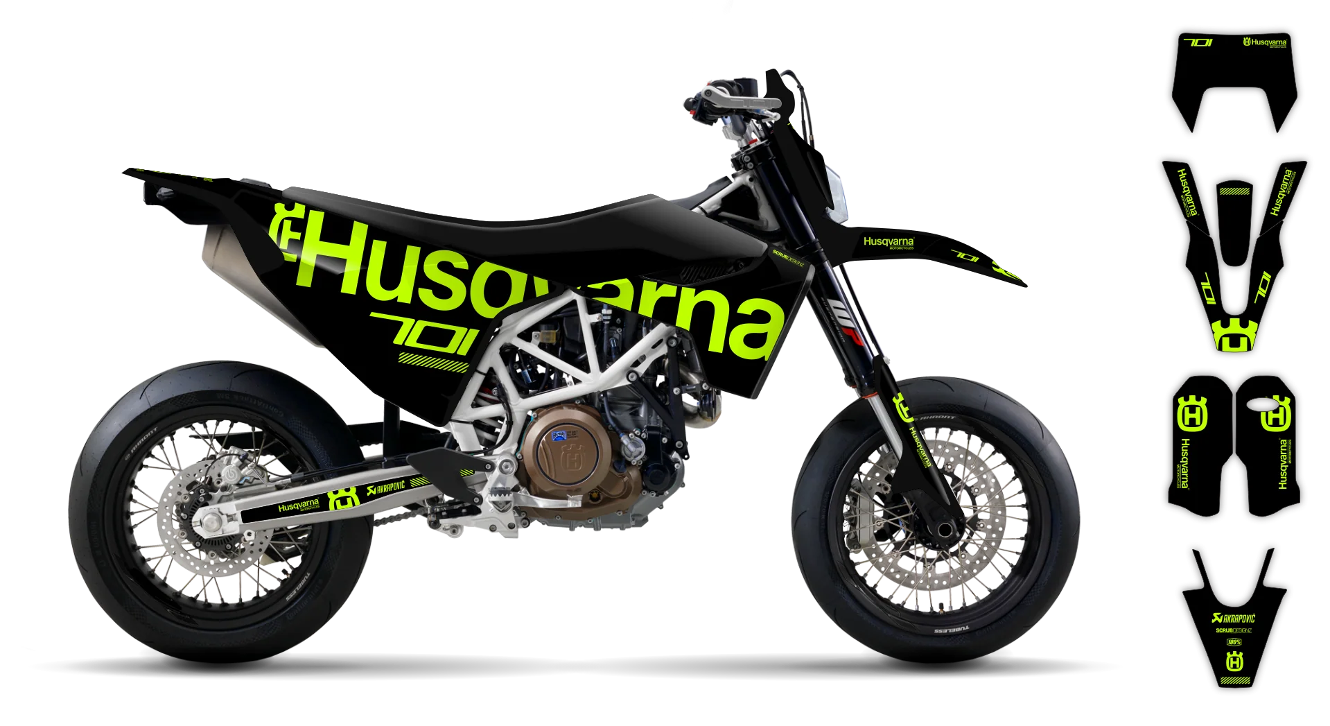 Graphics Kit - Husqvarna 14-> EN 701 - 2016-2024 - Fluo H-SE1126 - LE