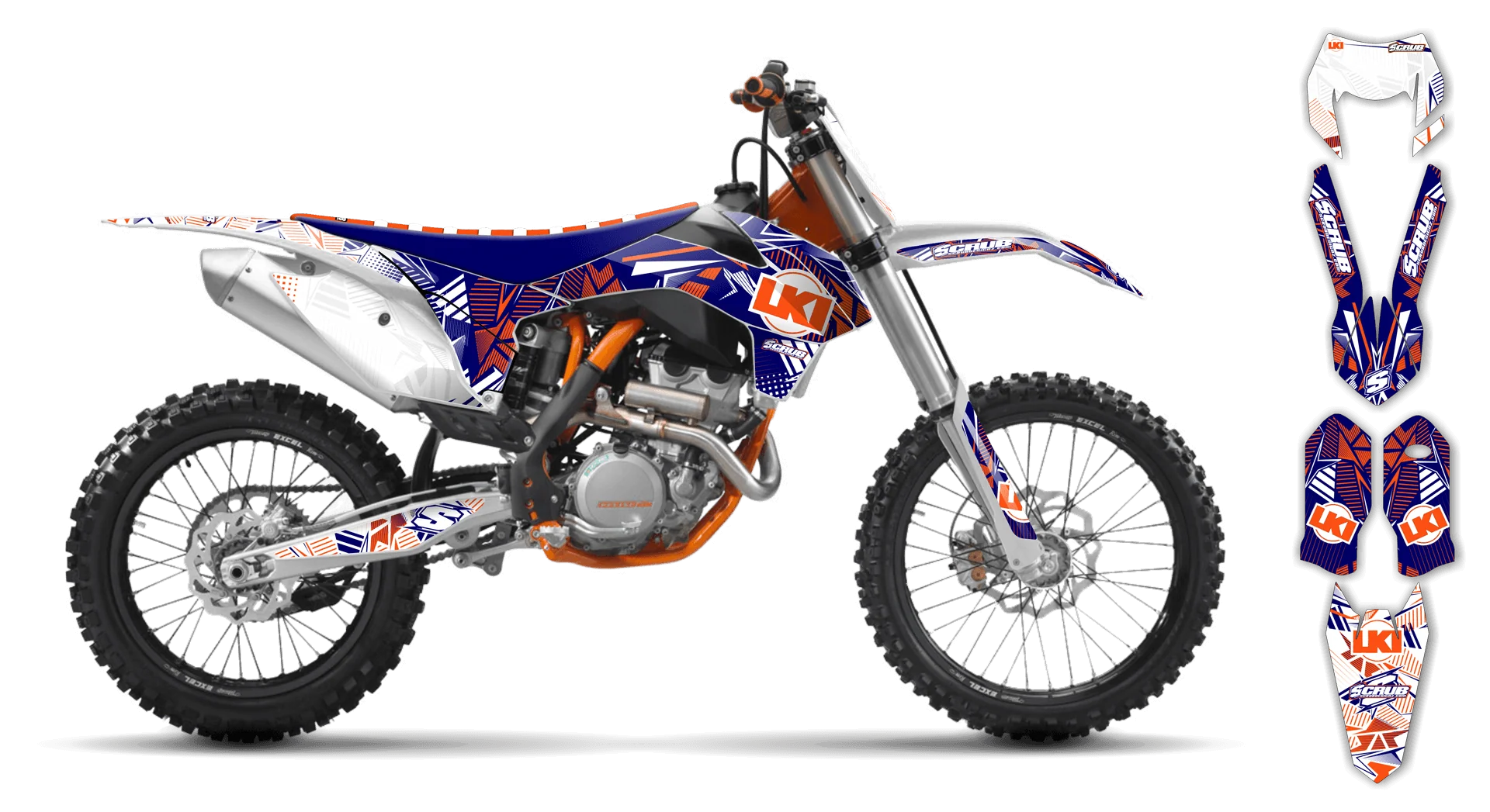 Graphics Kit - KTM - EXC EXC-F / XC-W XCF-W - 2004 - Block Pass - LE