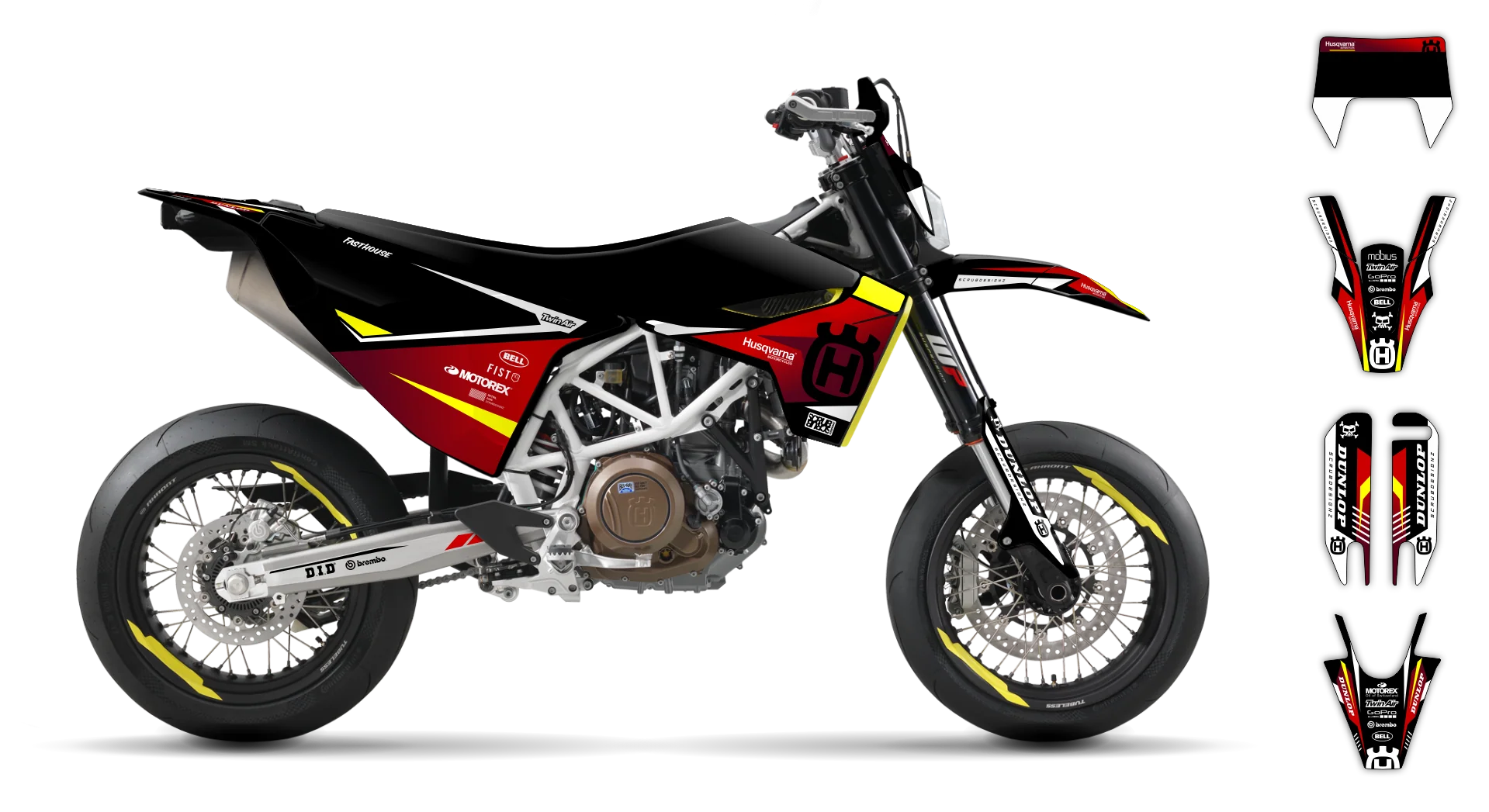 Graphics Kit - Husqvarna 14-> SM 701 - 2016-2024 - Blind - R3