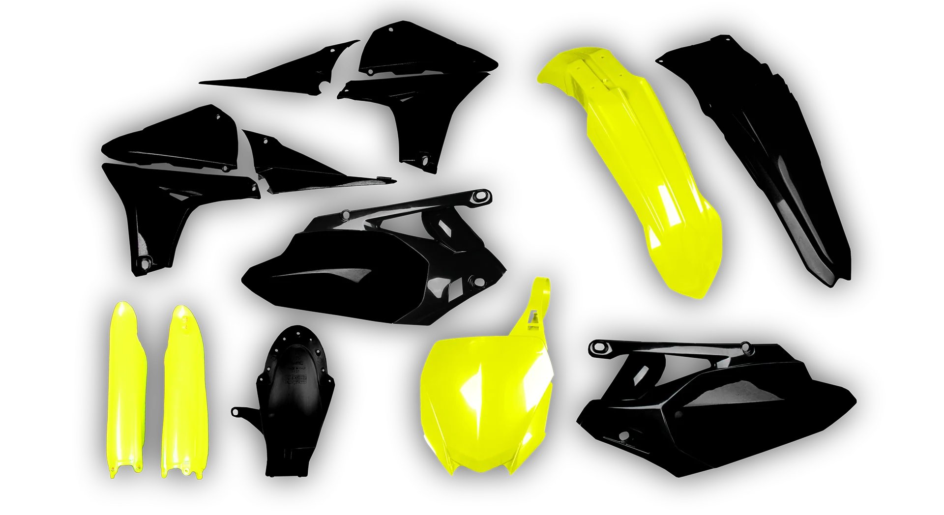 Plastics Kit - Yamaha - YZ450F - 2010-2013 - Full Kit - Fluo Black Restyle