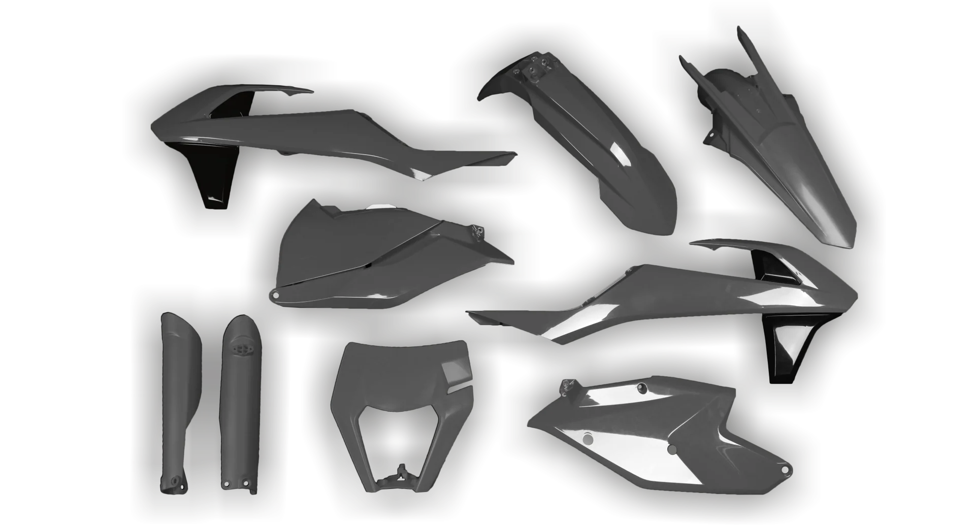 Plastics Kit - KTM - EXC EXC-F / XC-W XCF-W - 2017-2019 - Full Kit - Nardo Grey