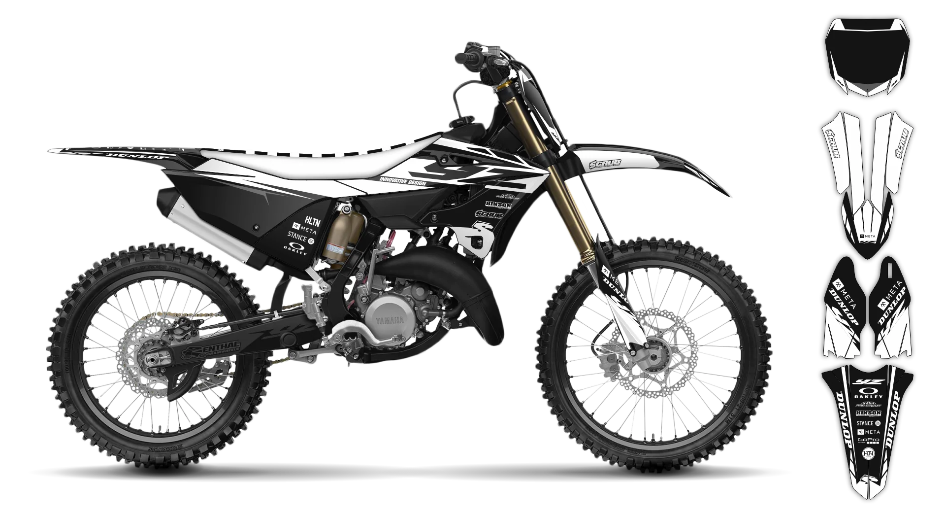 Graphics Kit - Yamaha - YZ 125-250 Restyle 2 - 2008-2014 - SE1002 - R4