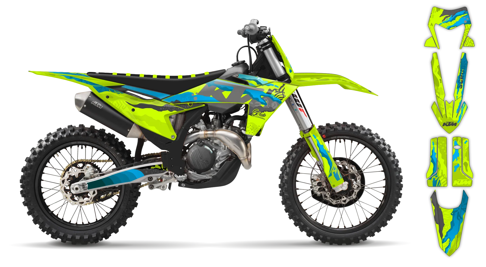 Graphics Kit - KTM - EXC EXC-F / XC-W XCF-W - 2005-2007 - Fluo Kaleido - LE