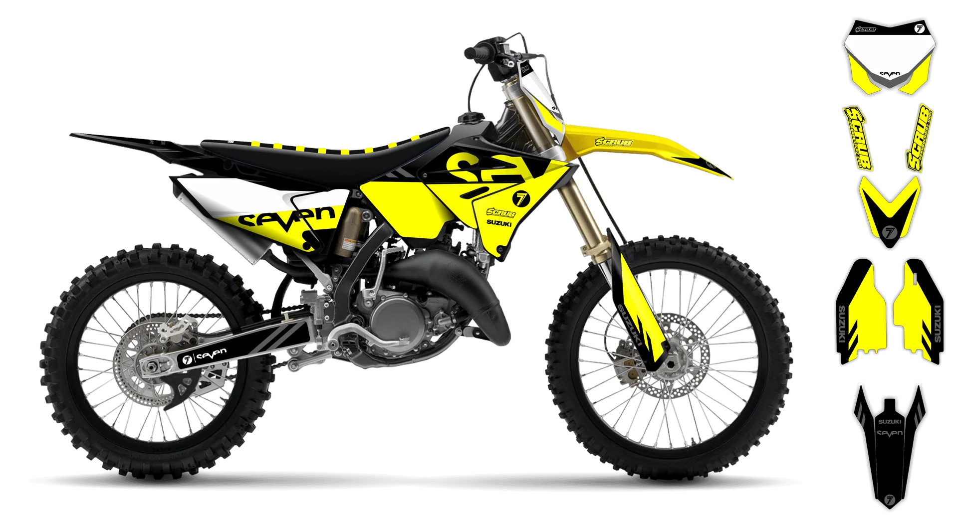 Graphics Kit - Suzuki - RM 125-250 Restyle - 2001-2003 - Crones - LE