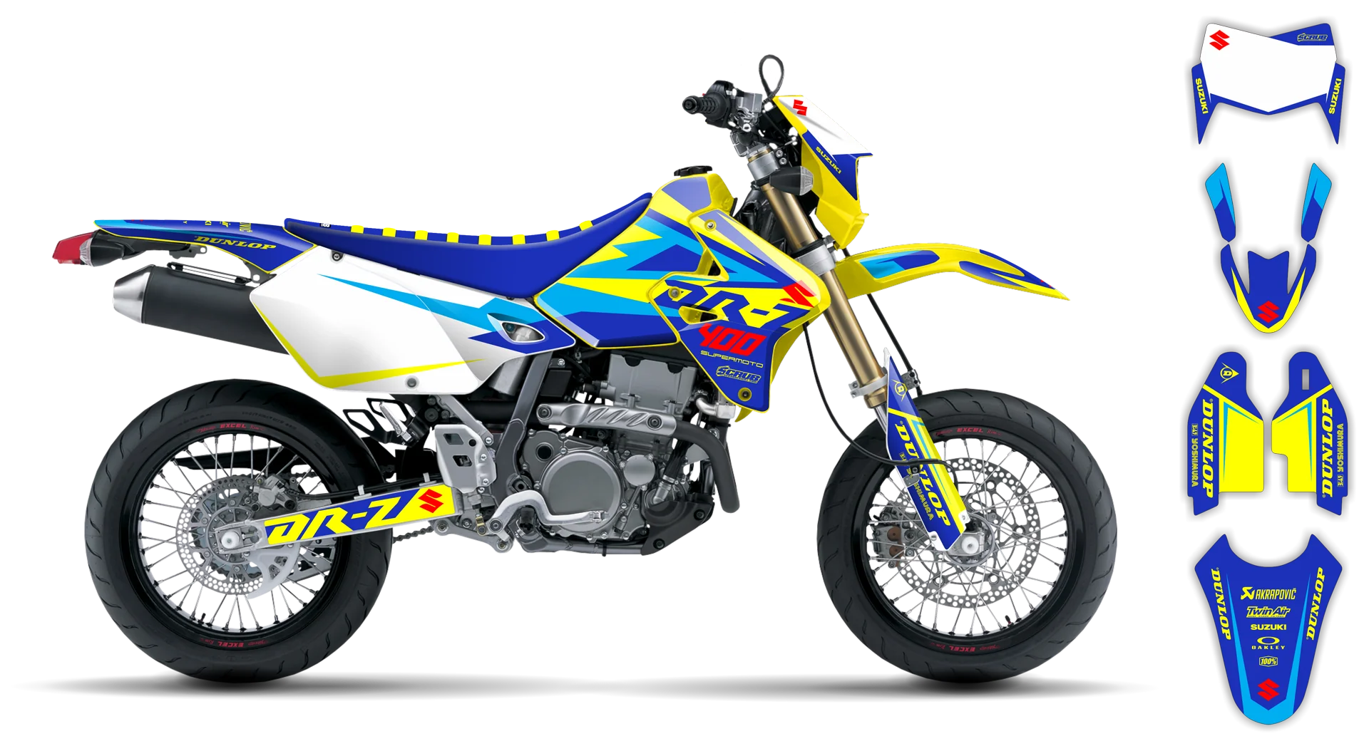 Graphics Kit - Suzuki - DRZ 400 SM - 1999-2024 - SE1076 - R3