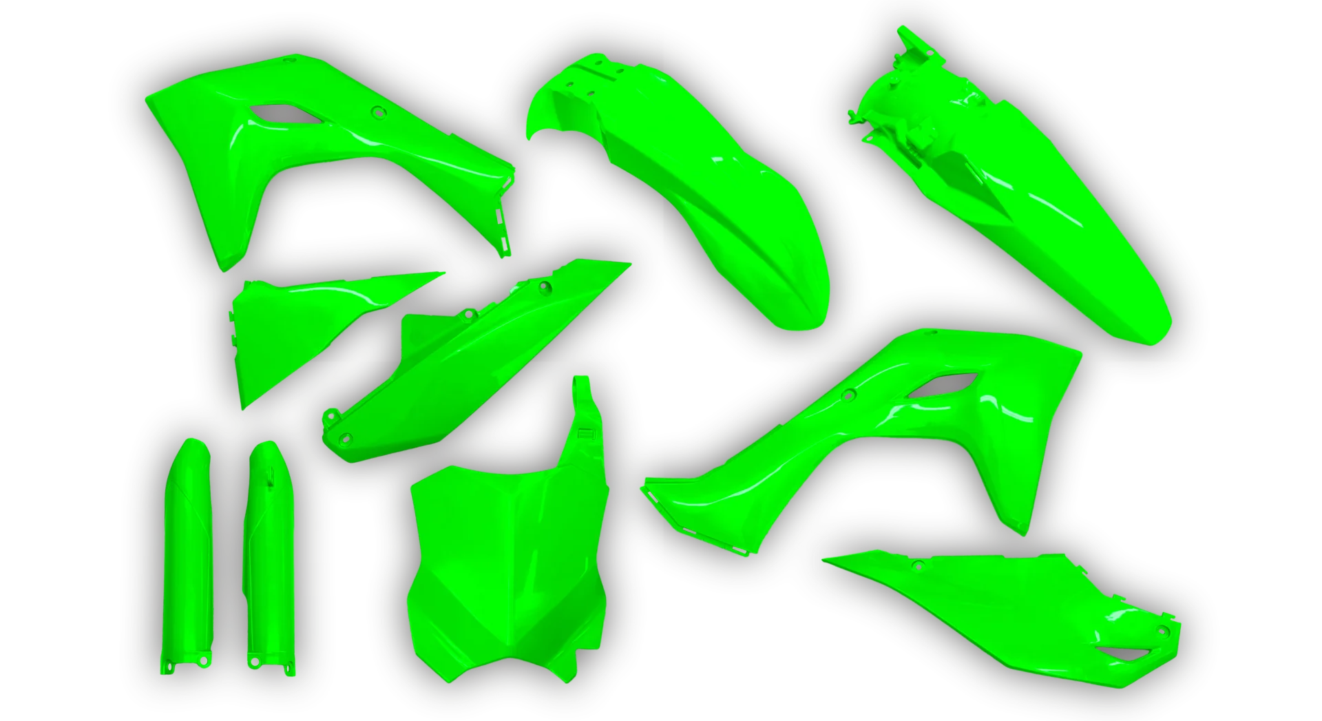 Plastics Kit - Kawasaki - KX 450F - 2024-2025 - Full Kit - Fluo Green