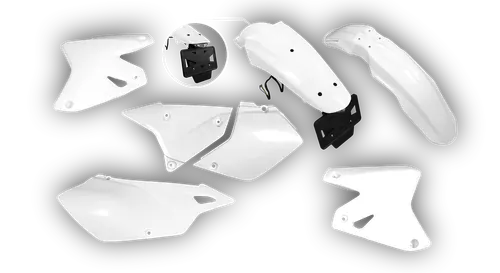 Plastics Kit - Suzuki - DRZ 400 Enduro - 1999-2024 - Full Kit - White LED