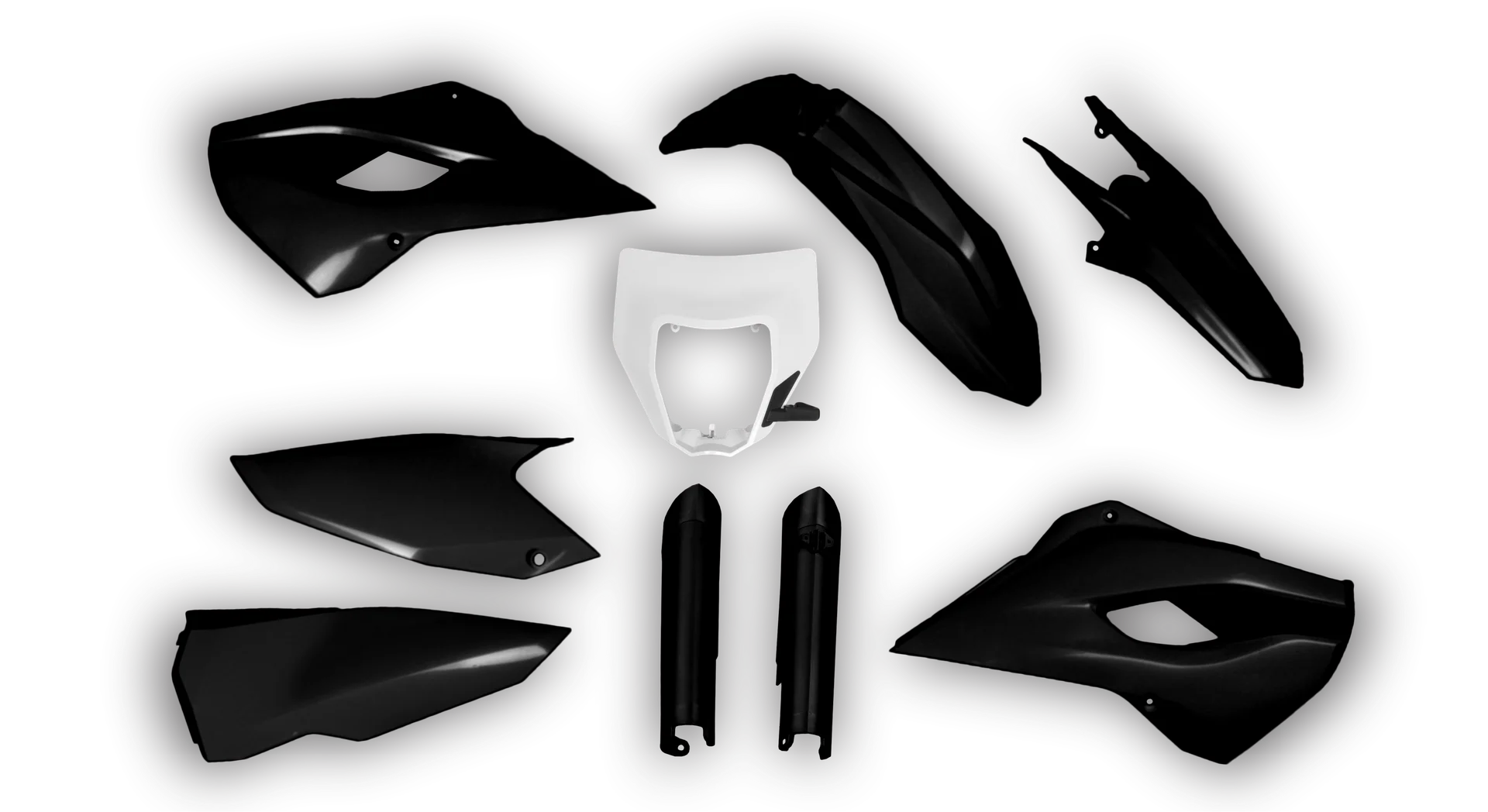 Plastics Kit - Husqvarna 14-> TE-FE Series - 2015 - Full Kit - Black inc Mask