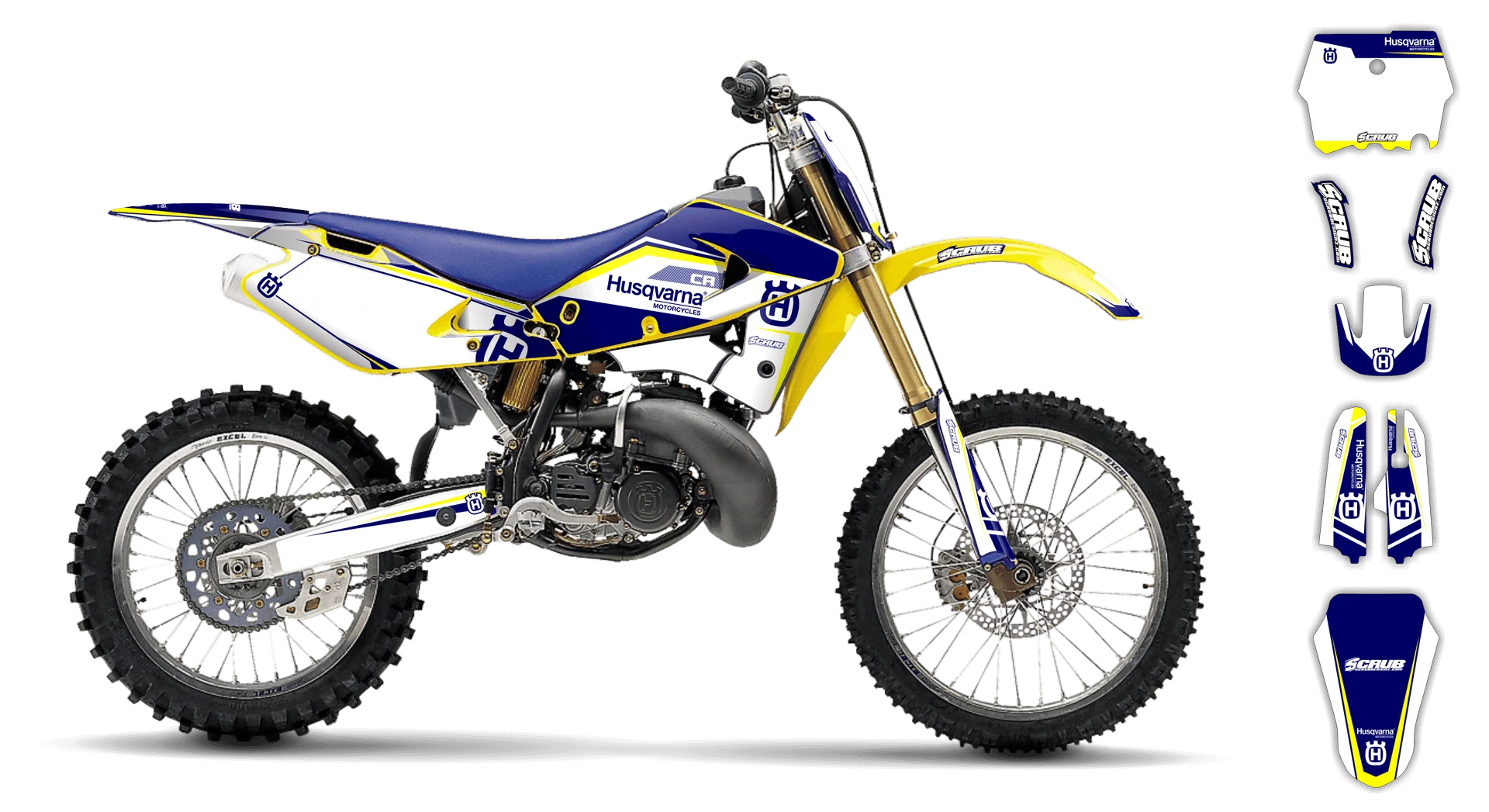 Graphics Kit - Husqvarna 97-04 - WR-125 - 2000-2004 - H12 - LE