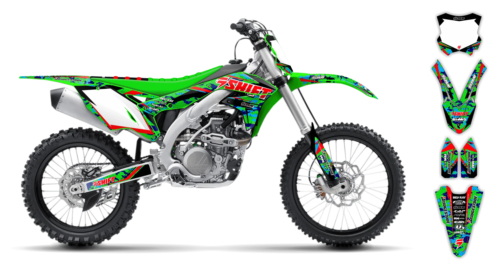 Graphics Kit - Kawasaki - KX 250F - 2017-2020 - Step Up - LE