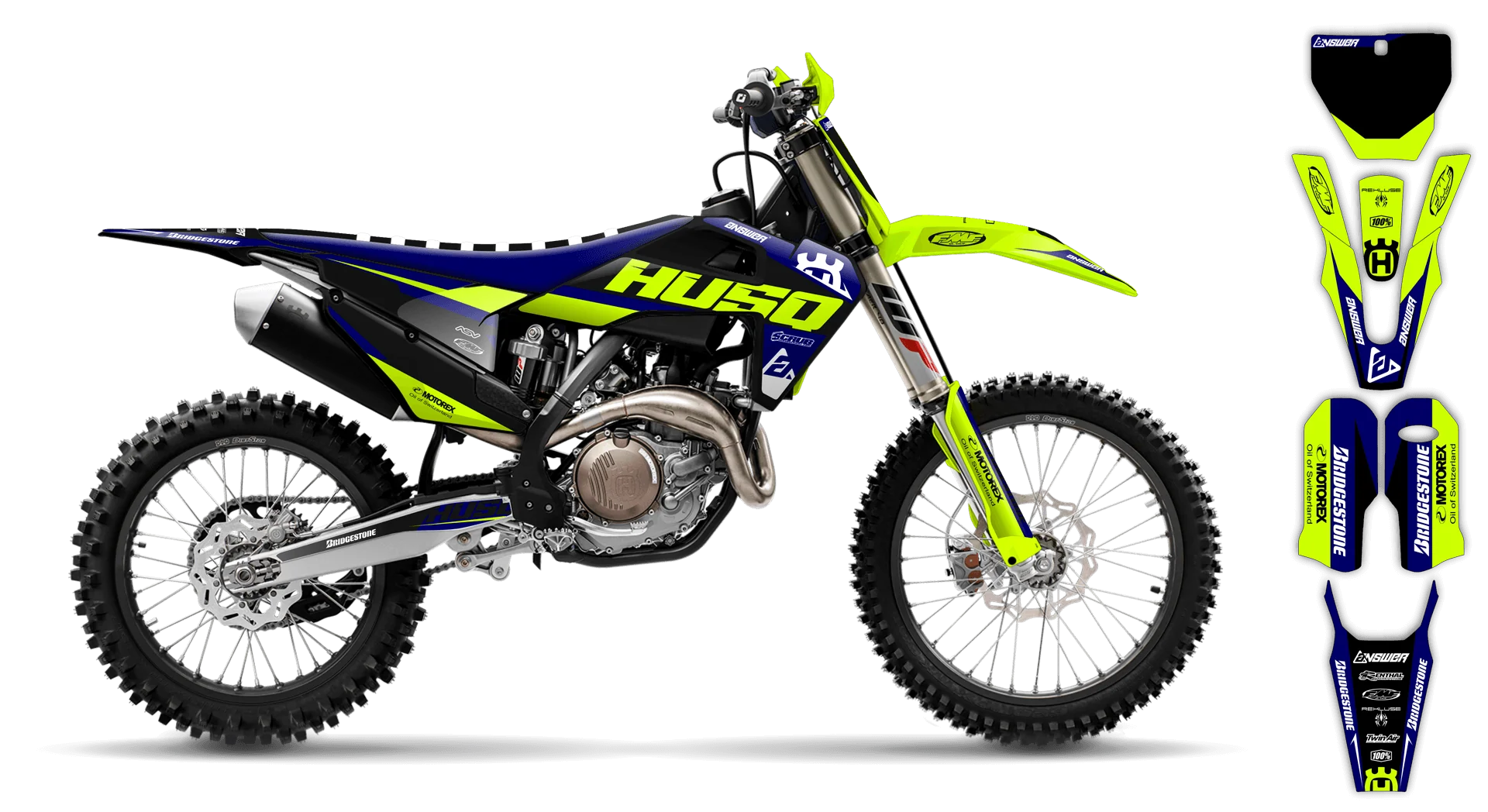 Graphics Kit - Husqvarna 14-> TC-FC-FX Series - 2019-2022 - Fluo H-SE1060 - LE