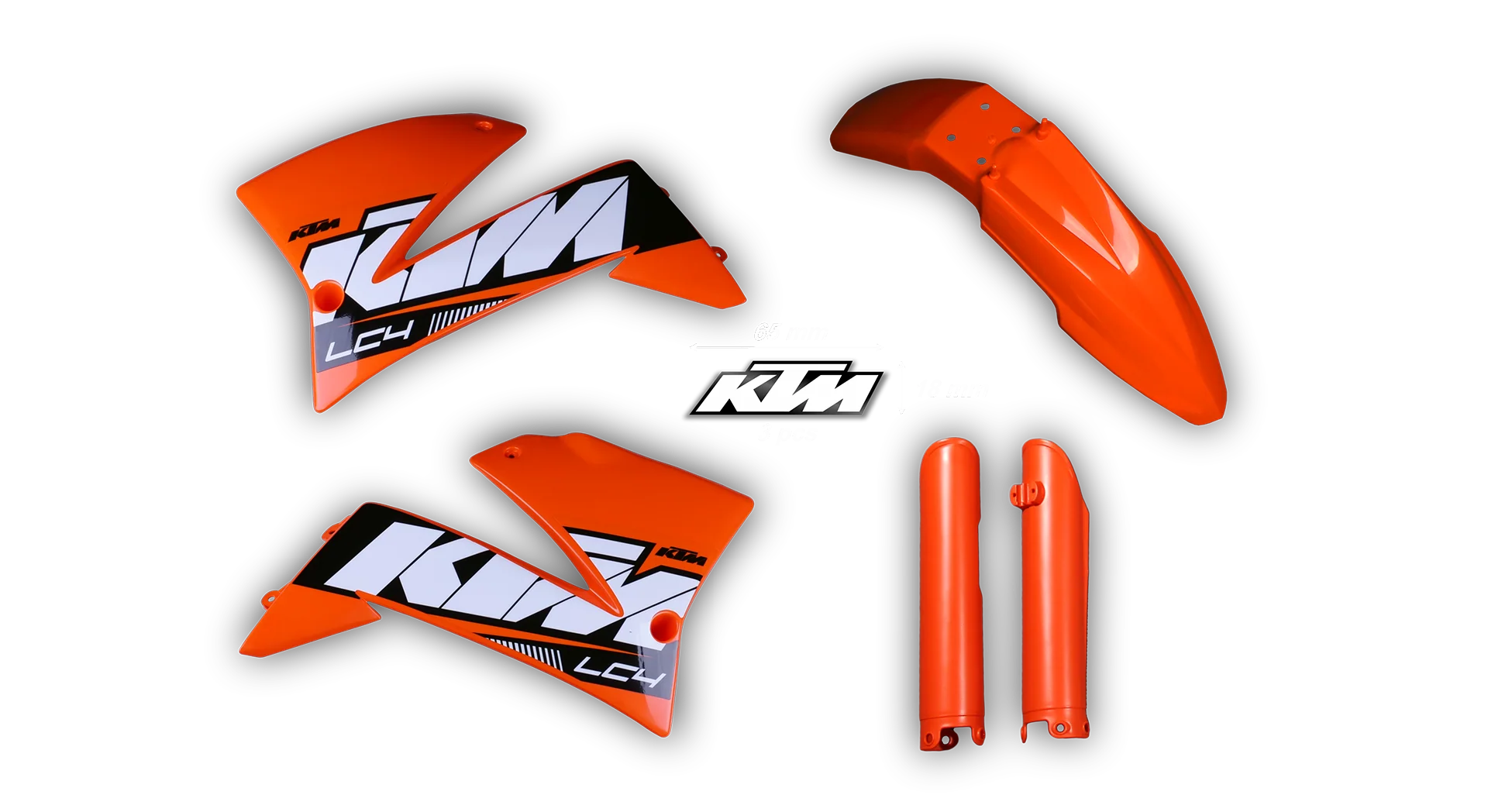 Plastics Kit - KTM - LC4 625-660 SMC - 2005-2008 - Full Kit - Orange Replica 1