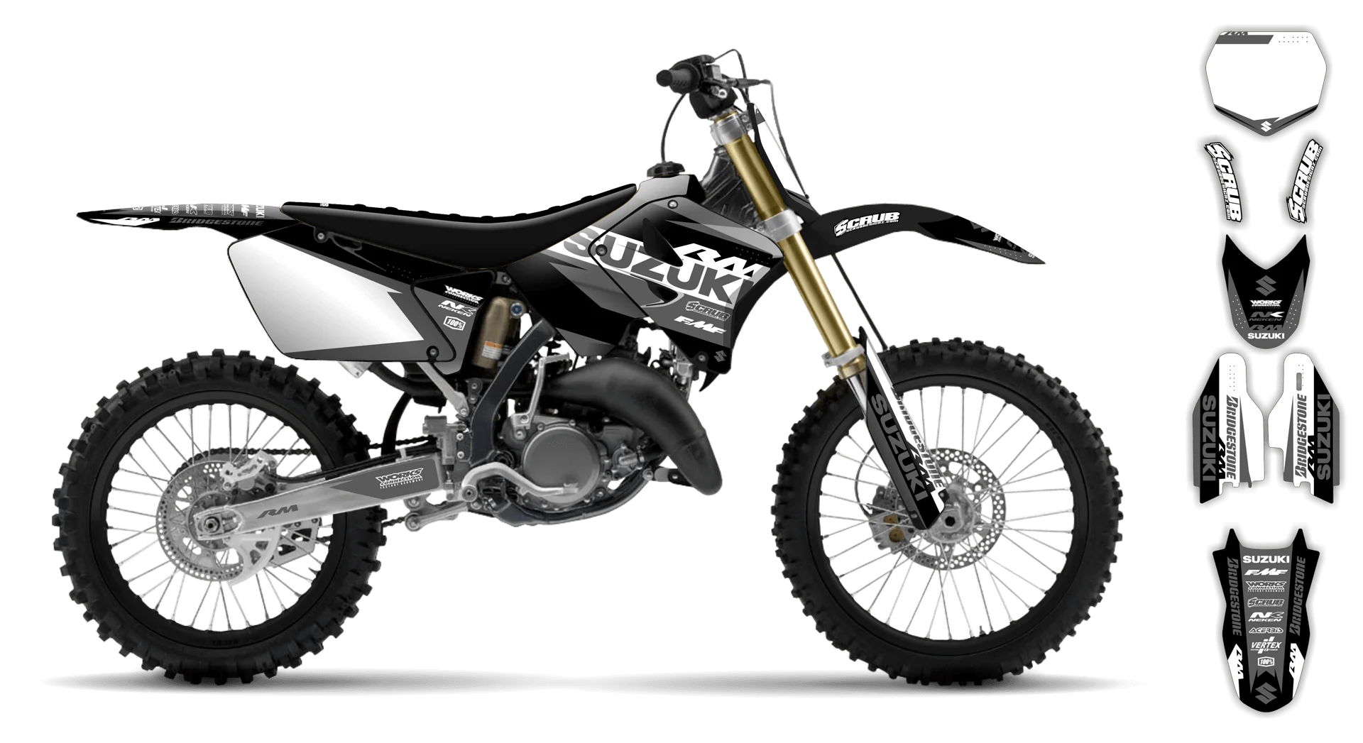 Graphics Kit - Suzuki - RM 250 - 1996-1998 - SE1019 - R3