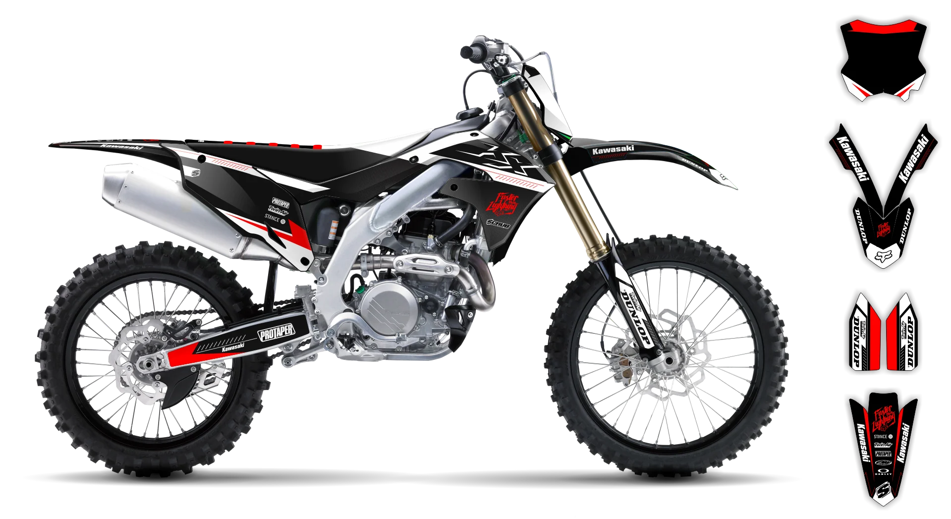 Graphics Kit - Kawasaki - KX 125-250 Restyle - 2004-2008 - SE1070 - LE