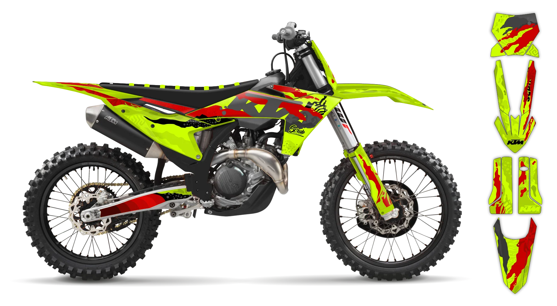 Graphics Kit - KTM - SX SX-F / XC XC-F - 2011-2012 - Fluo Kaleido - R1