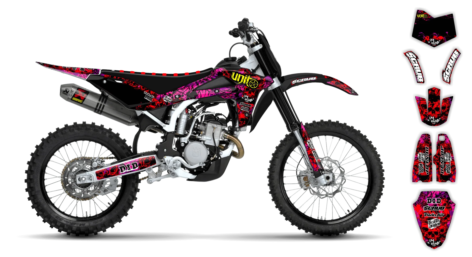 Graphics Kit - Husqvarna 05-13 - TE 450 - 2005-2007 - Wasabi - R1