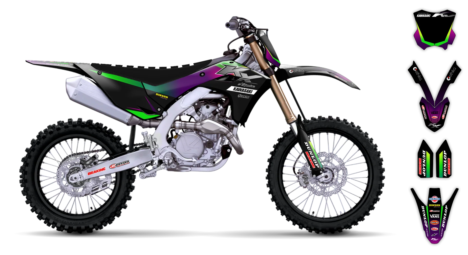 Graphics Kit - Kawasaki - KX 250F - 2025 - Rampage - R3