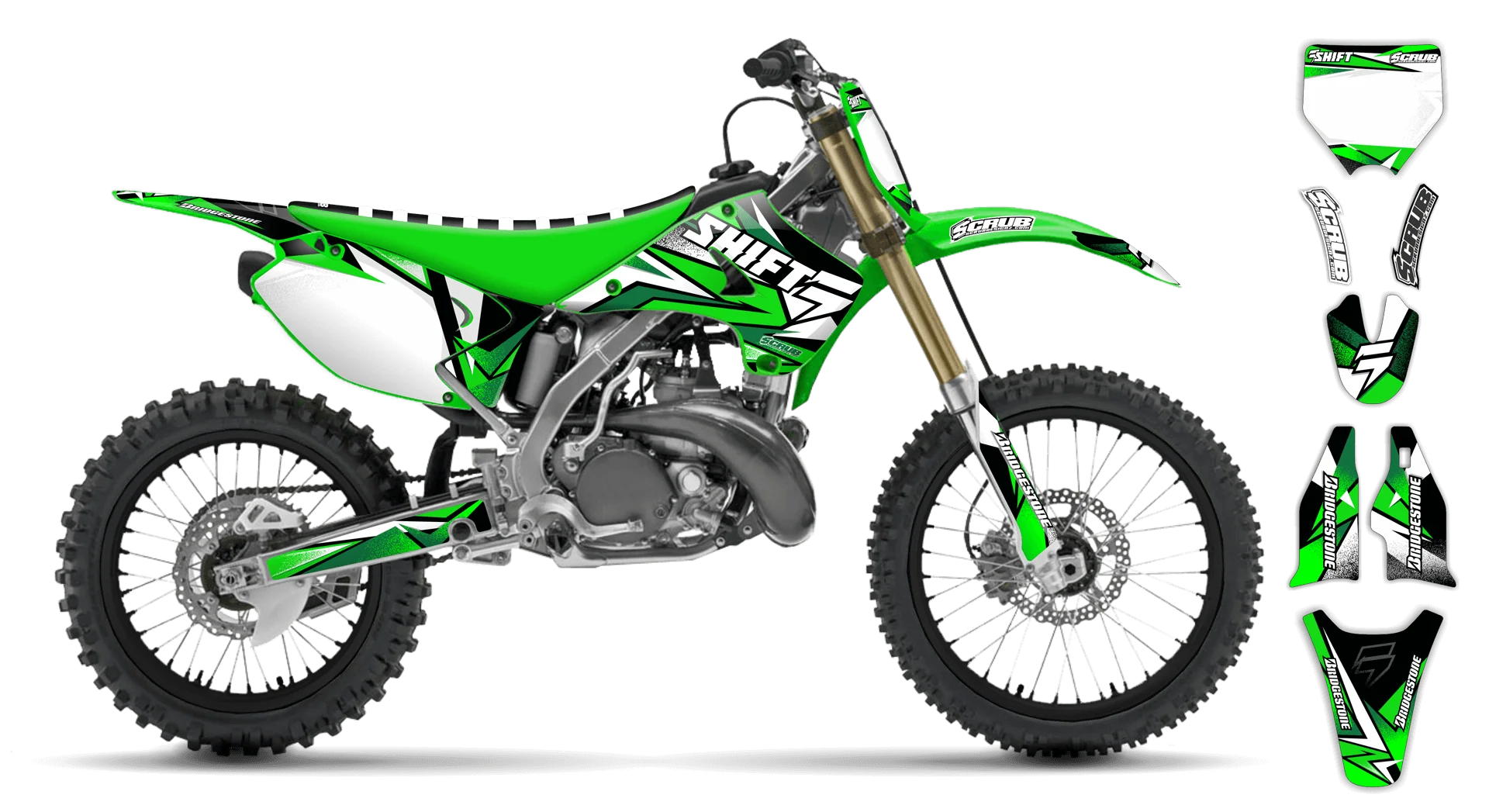 Graphics Kit - Kawasaki - KX 80 - 1998-2000 - X-Rut - ST