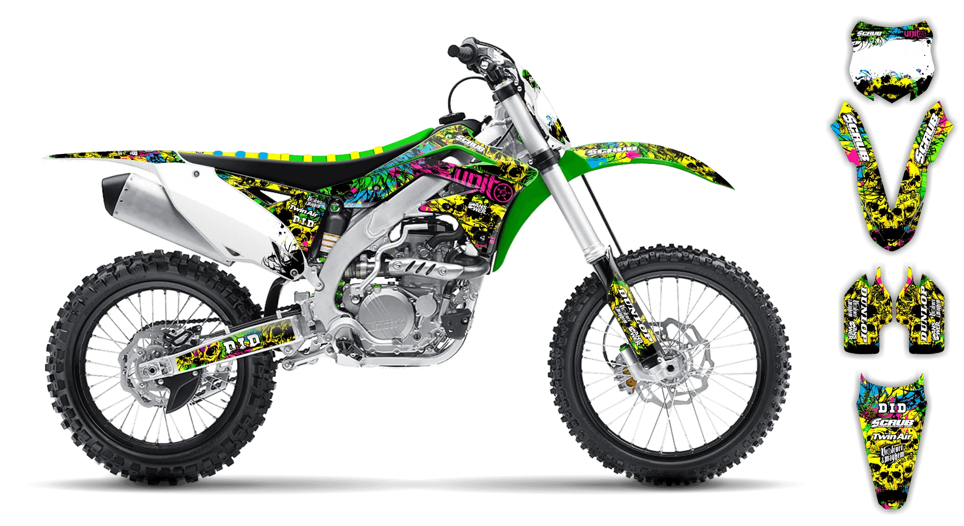 Graphics Kit - Kawasaki - KX 250F - 2009-2012 - Wasabi - ST