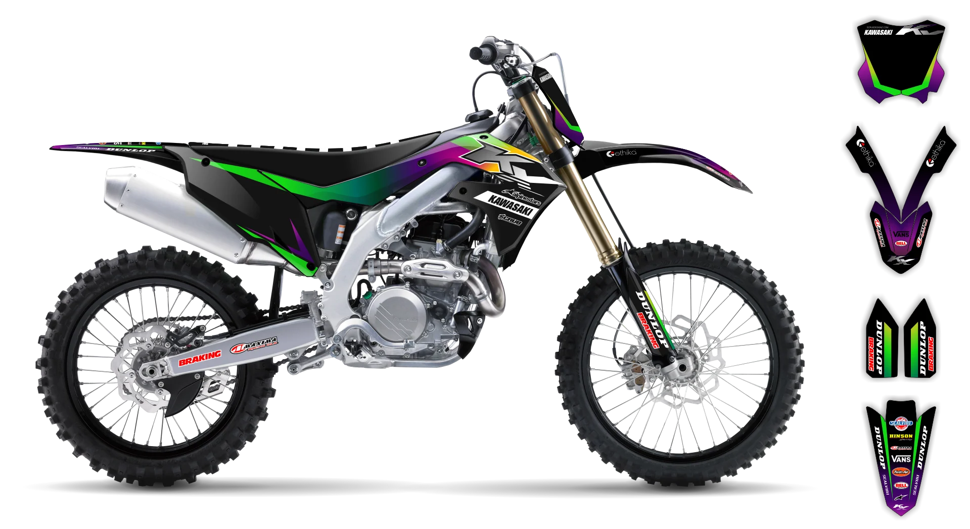 Graphics Kit - Kawasaki - KX 450F - 2019-2023 - Rampage - R3