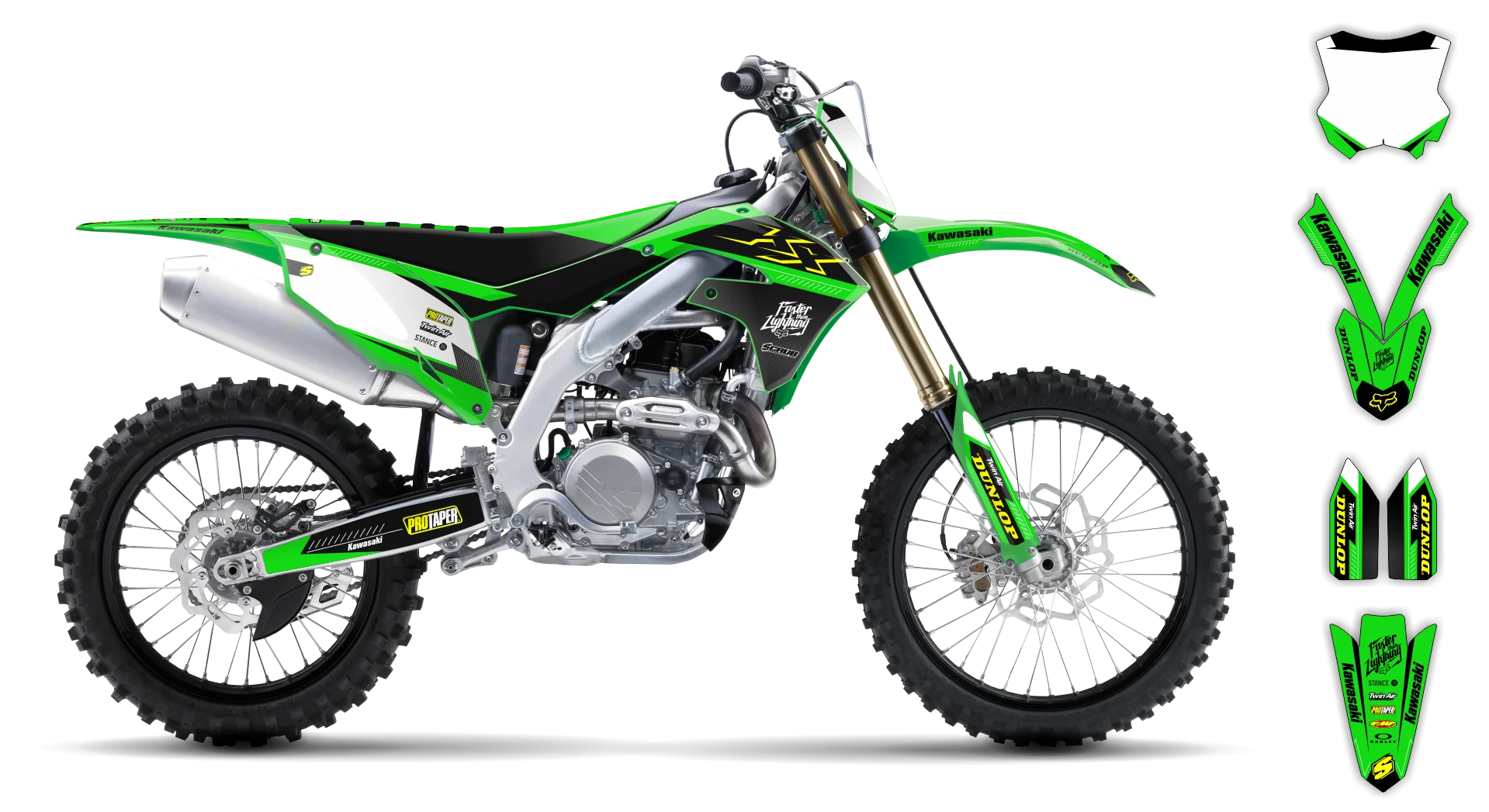 Graphics Kit - Kawasaki - KX 125-250 Restyle - 2004-2008 - SE1070 - R2