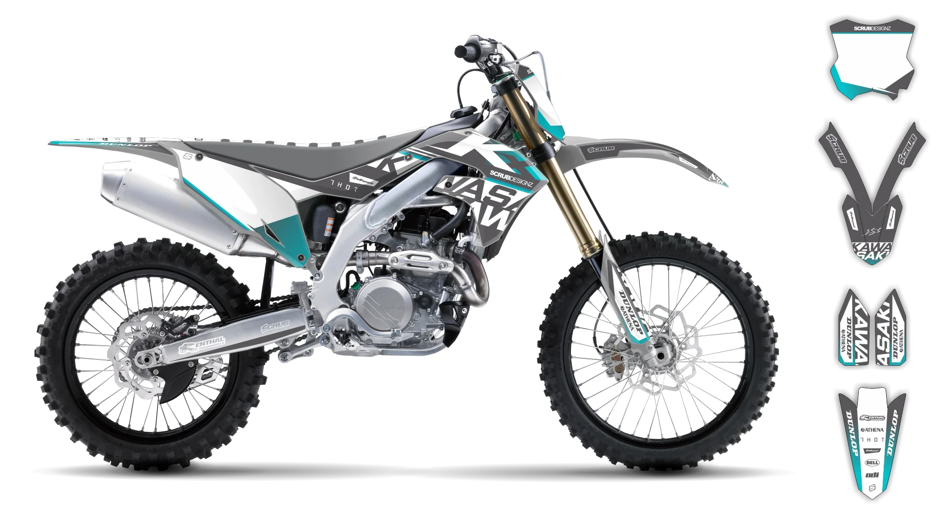 Graphics Kit - Kawasaki - KX 125 - 2004-2008 - SE1050 - R1