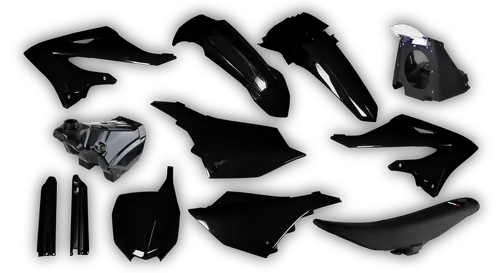 Plastics Kit - Yamaha - YZ 125 - 2002-2004 - Full Kit - Black Restyle