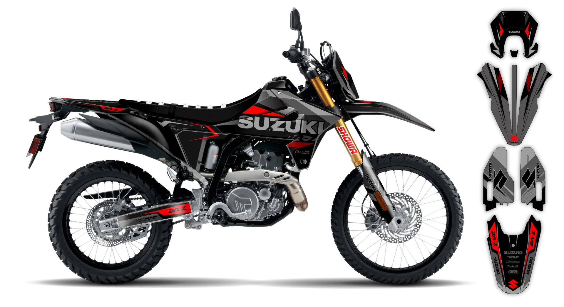 Graphics Kit - Suzuki - DR-Z4S Enduro - 2025-2026 - SE1075 - R3