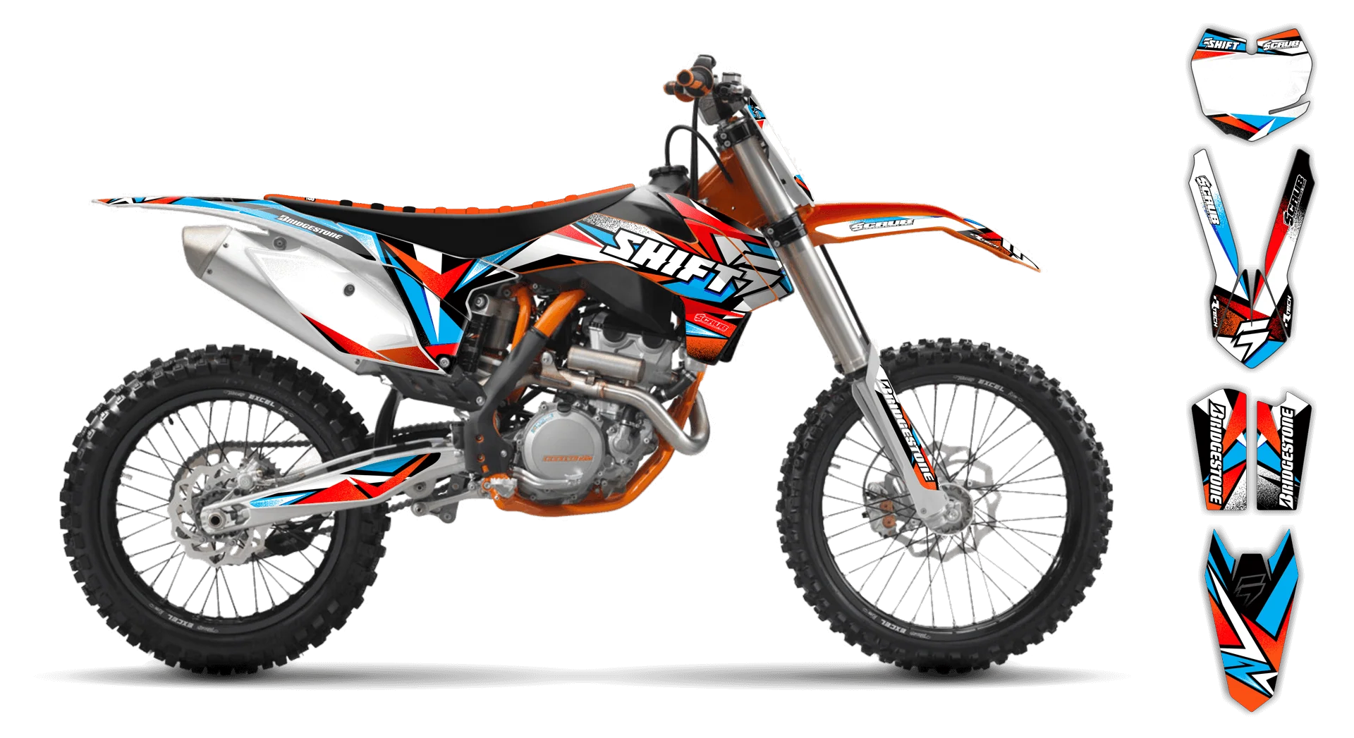 Graphics Kit - KTM - SX SX-F / XC XC-F - 1993-1997 4-Stroke - X-Rut - LE