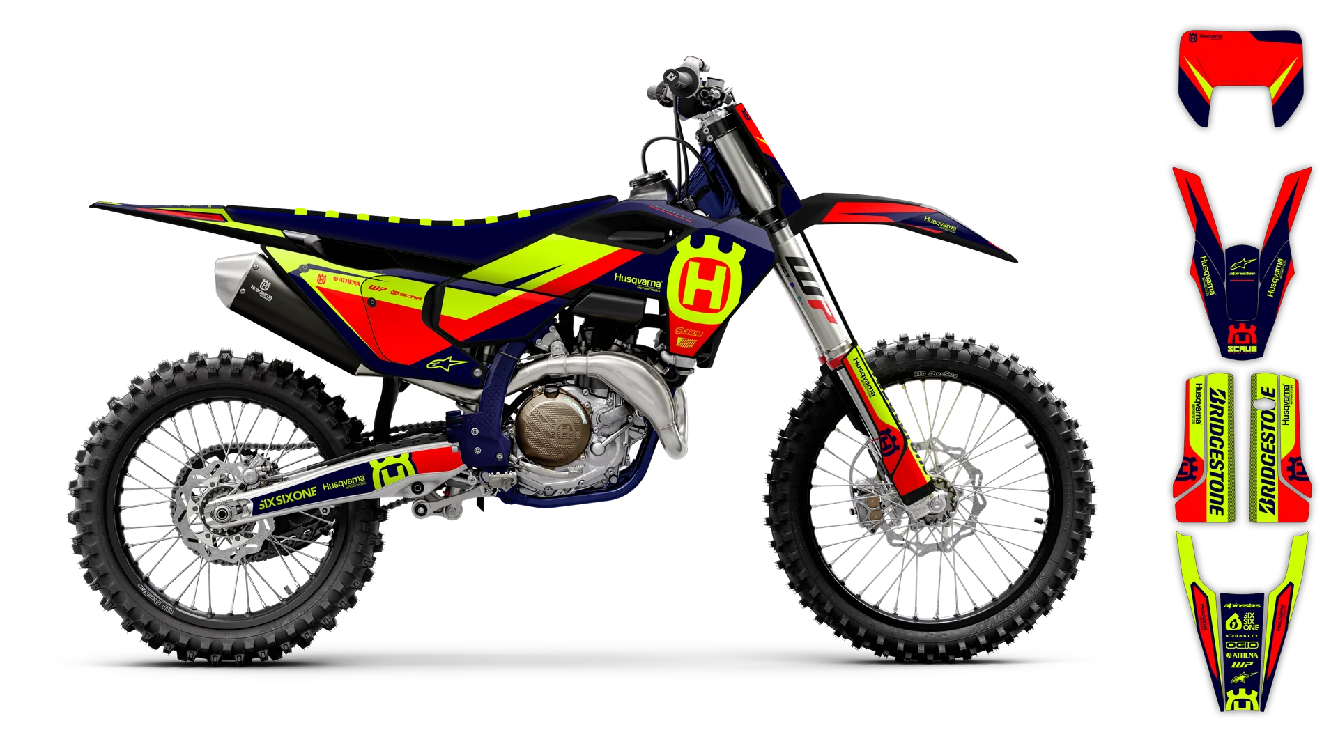Graphics Kit - Husqvarna 14-> TE-FE Series - 2025 - Fluo H15 - R1