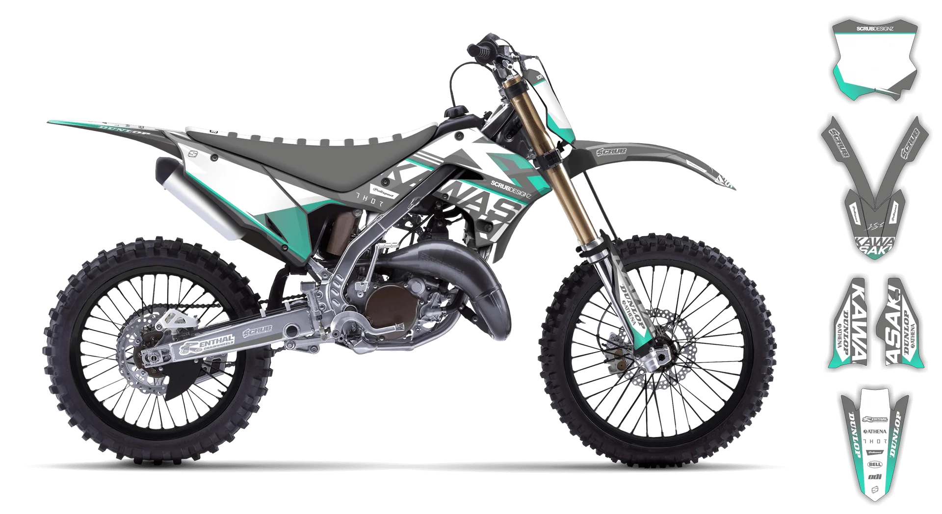 Graphics Kit - Kawasaki - KX 125-250 Restyle - 2003 - SE1050 - R1