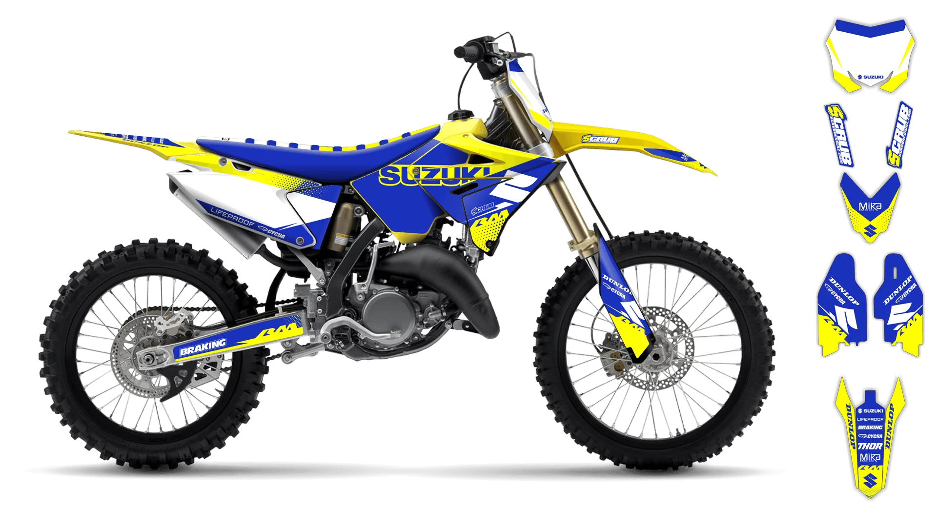 Graphics Kit - Suzuki - RM 125-250 Restyle - 2001-2003 - Comet - LE