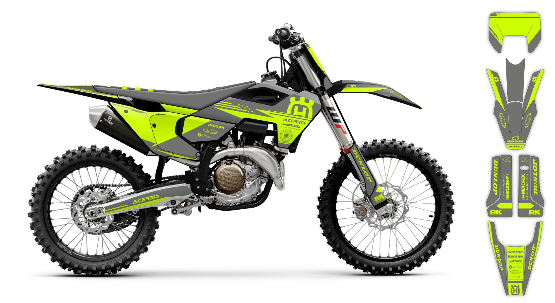 Graphics Kit - Husqvarna 14-> TE-FE Series - 2025 - Fluo H14 - LE