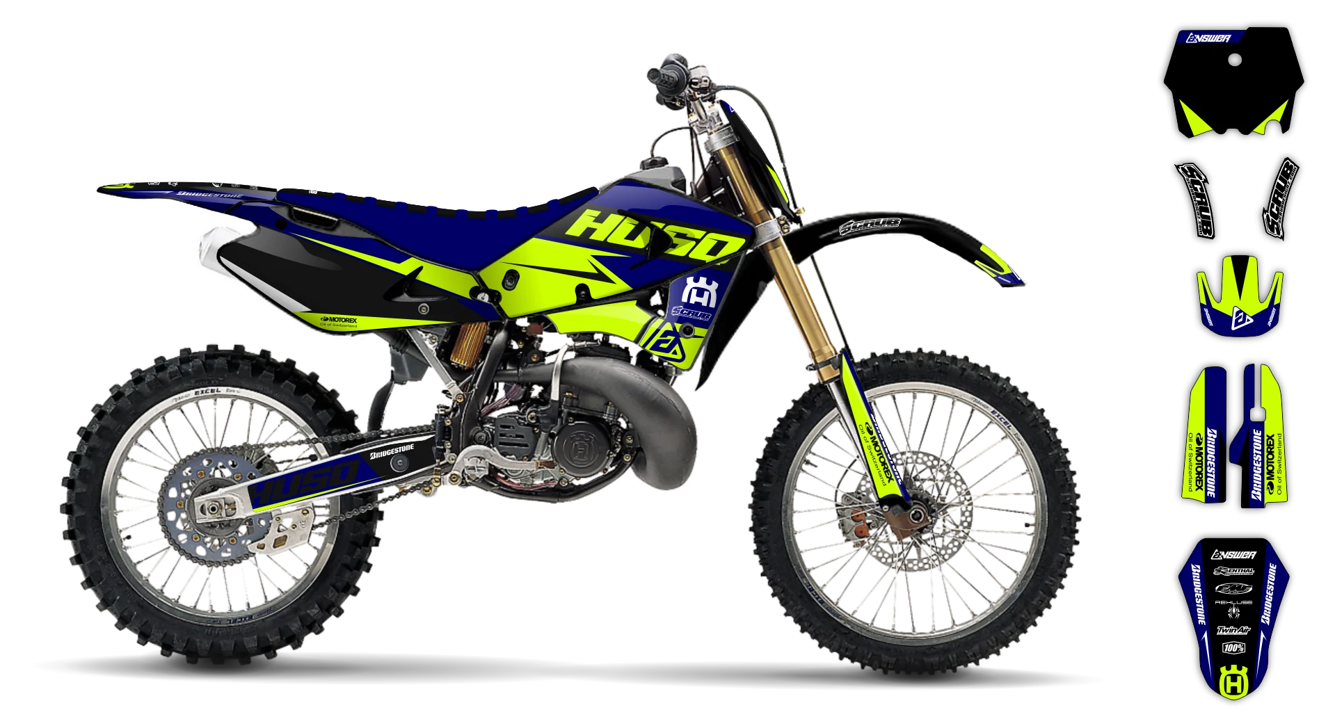 Graphics Kit - Husqvarna 97-04 - CR-125 - 2005 - Fluo H-SE1060 - LE