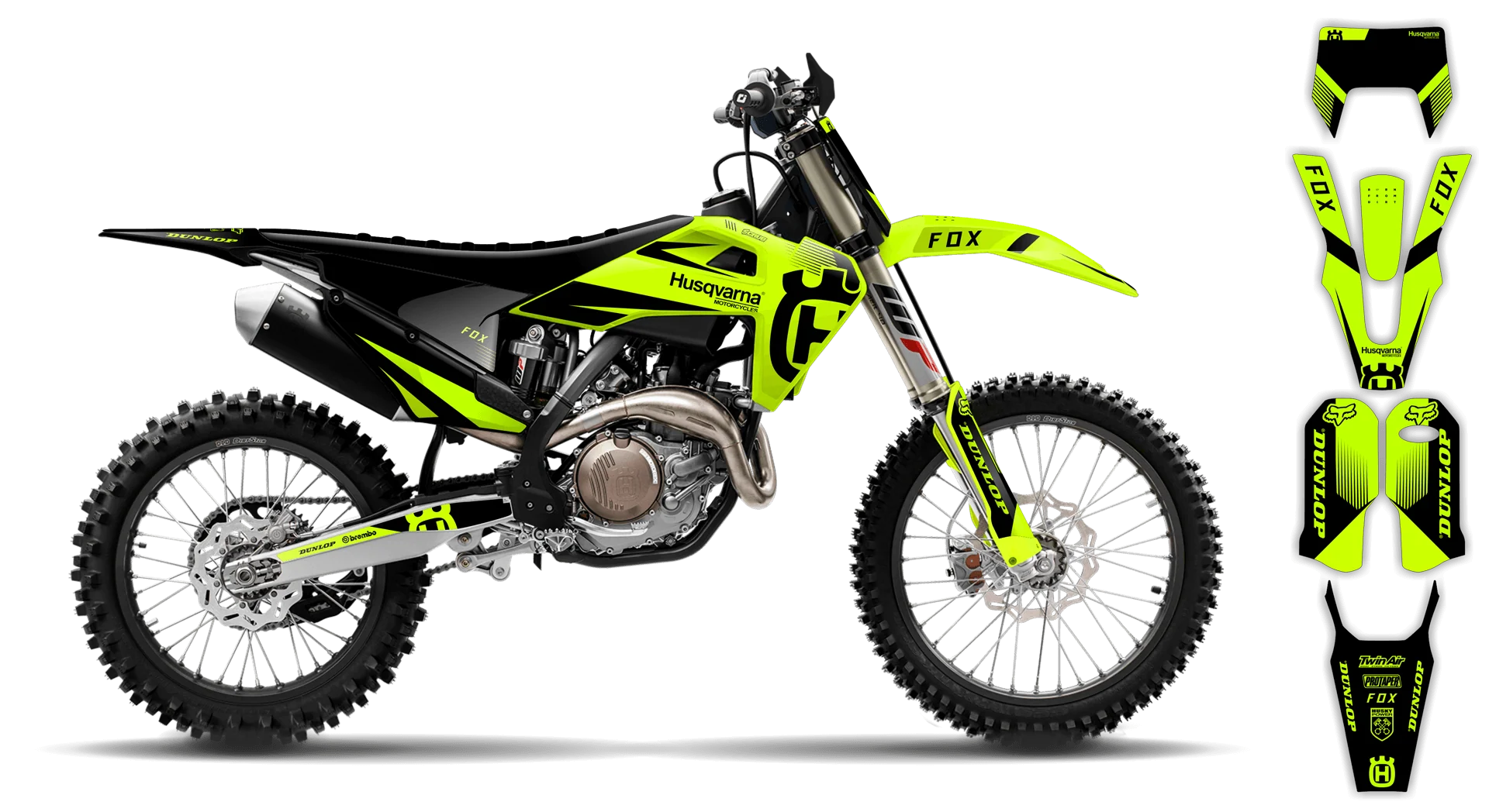 Graphics Kit - Husqvarna 14-> TE-FE Series - 2020-2023 - Fluo H-SE1057 - LE