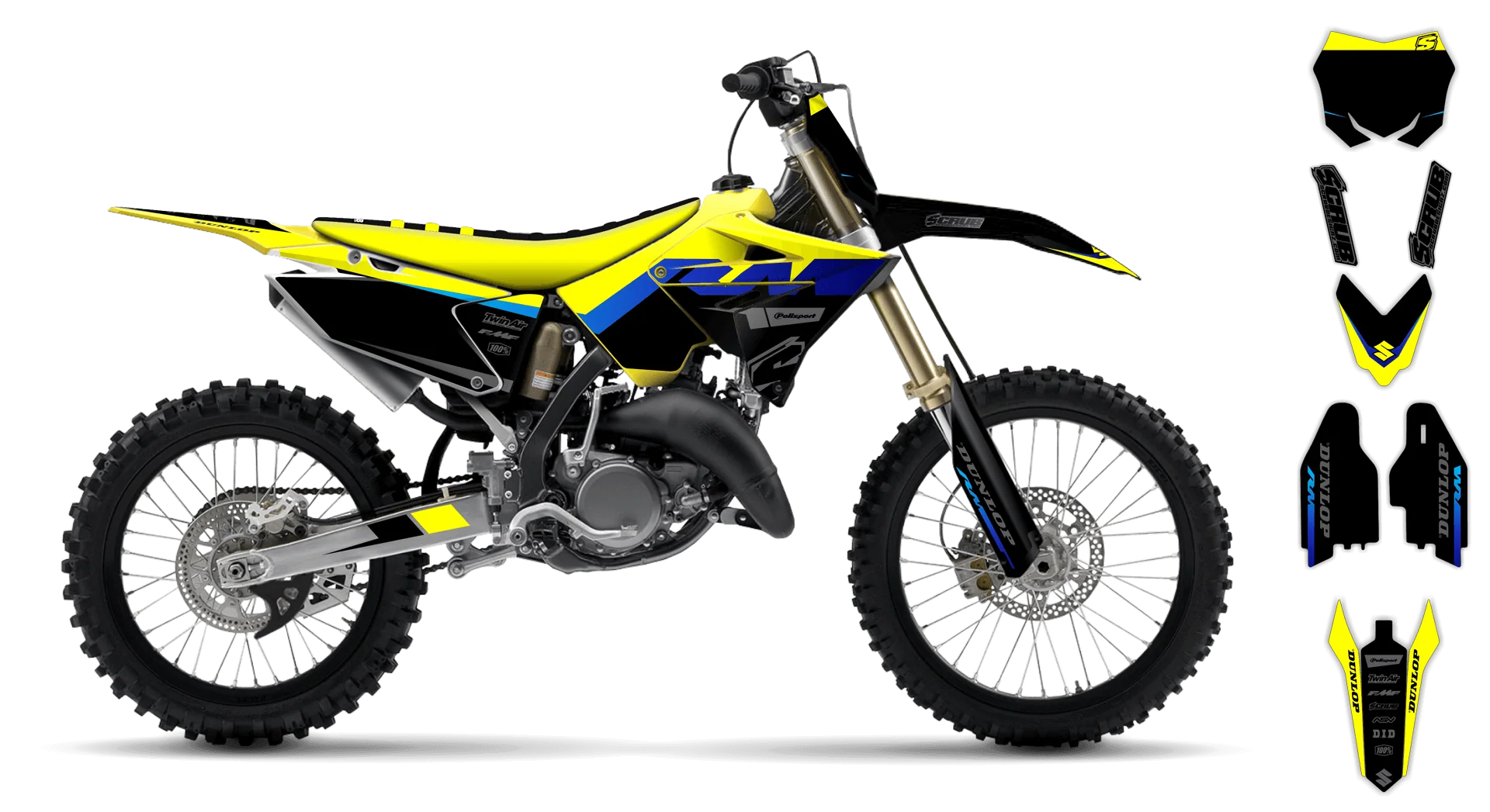 Graphics Kit - Suzuki - RM 125-250 Restyle - 2004-2008 - SE1032 - R1