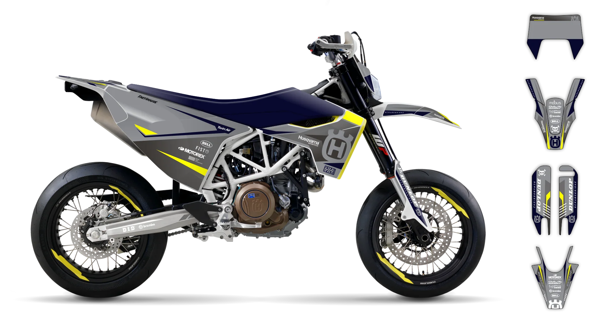 Graphics Kit - Husqvarna 14-> SM 701 - 2016-2024 - Blind - R2