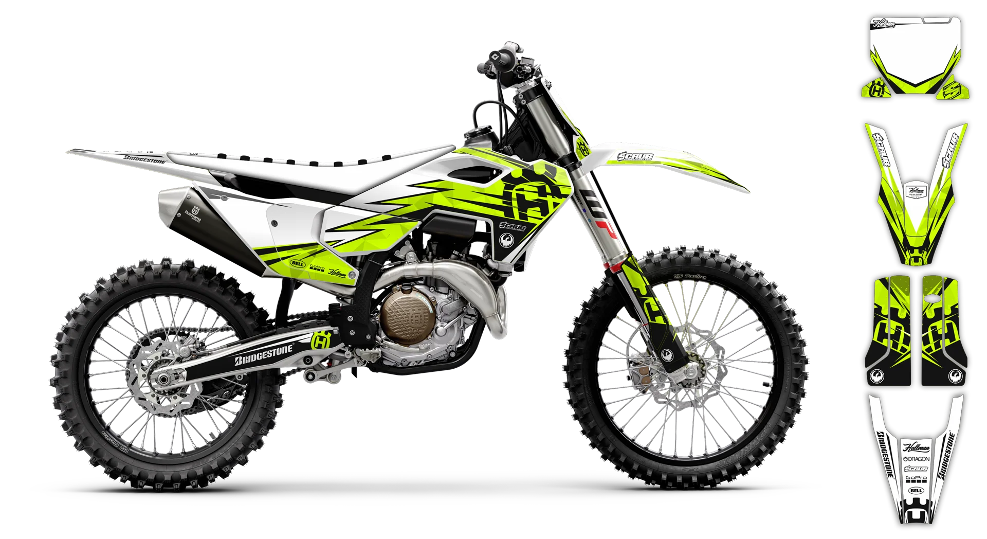 Graphics Kit - Husqvarna 14-> TC-FC-FX Series - 2023-2024 - Fluo H-SE1101 - LE